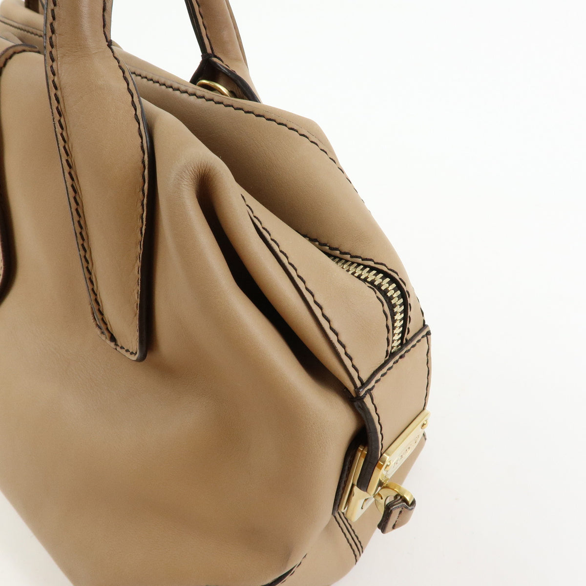 TOD'S  D Styling Leather 2Way Bag Hand Bag Shoulder Bag Beige