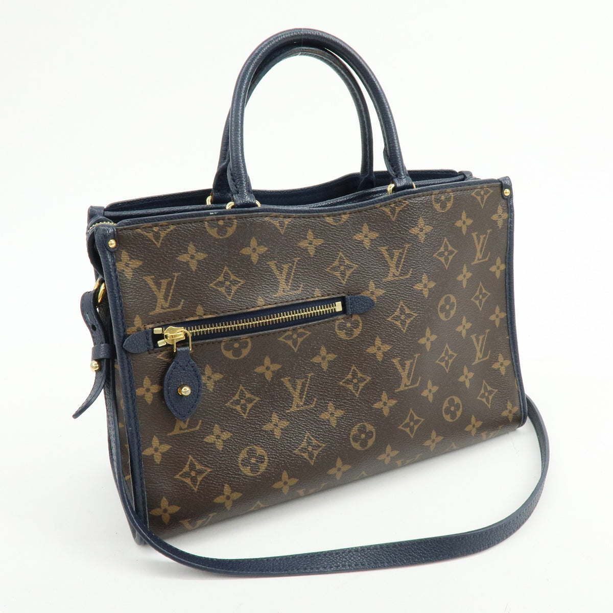 Louis Vuitton Monogram Popincourt PM 2Way Hand Bag Brown Marine M43434