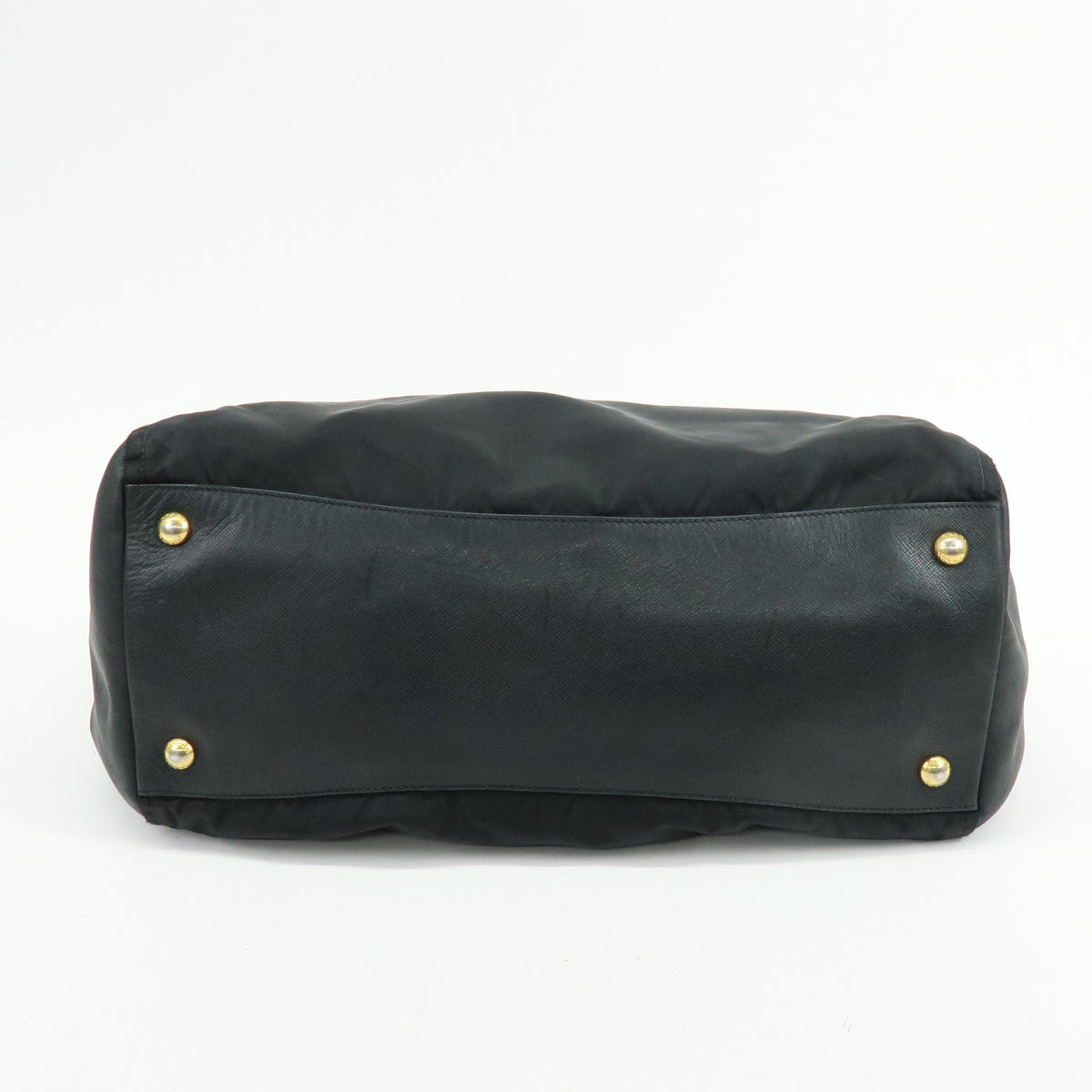 PRADA Nylon Saffiano Leather Shoulder Bag Hand Bag Black