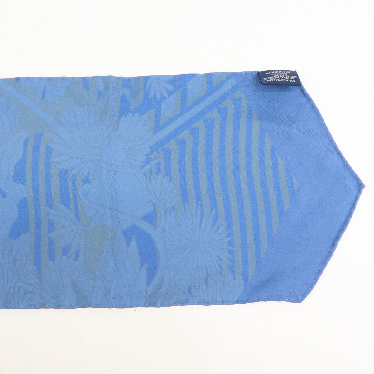 HERMES Maxi Twilly Silk 100% Scarf ANIMAPOLIS Blue Beige Black