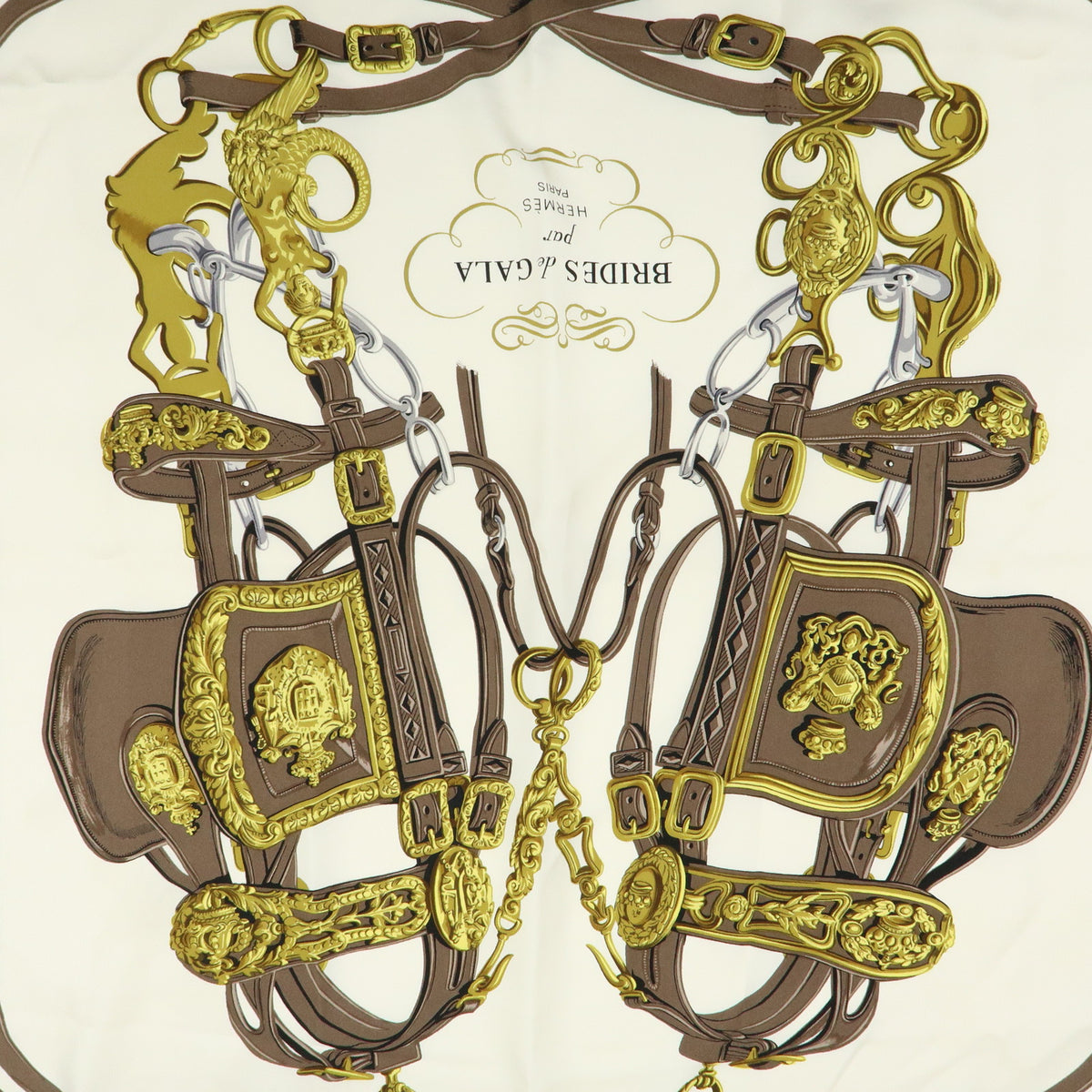 HERMES Carre 90 Lot of 2 Silk 100% Scarf Touvenirs Asie BRIDES de GALA