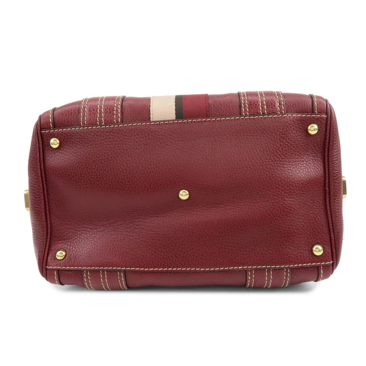 GUCCI Hysteria Aviatrix Leather Mini Boston Hand Bag Burgundy 186235