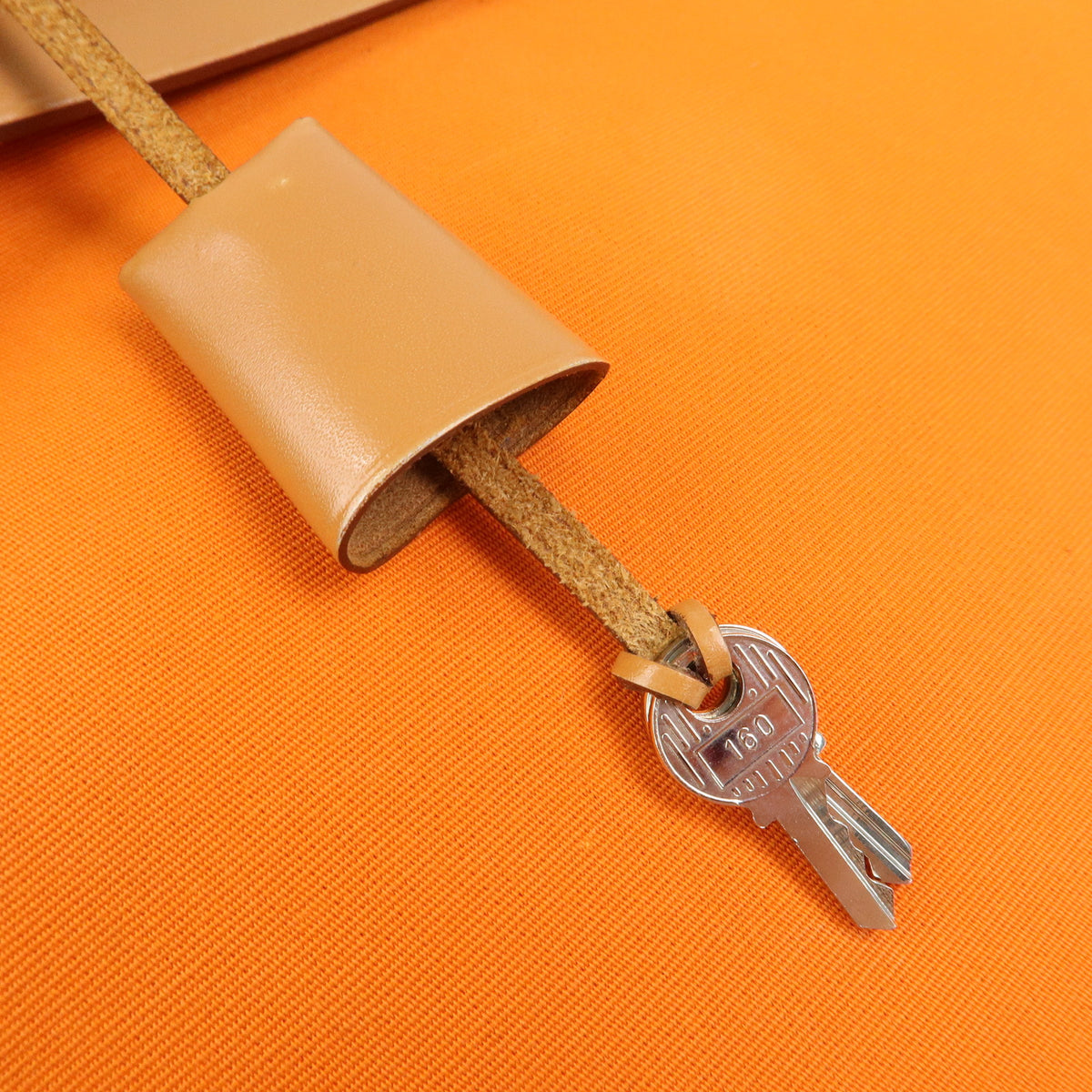 HERMES Herline Toile Officier Leather 2Way Hand Shoulder Bag □T Stamped