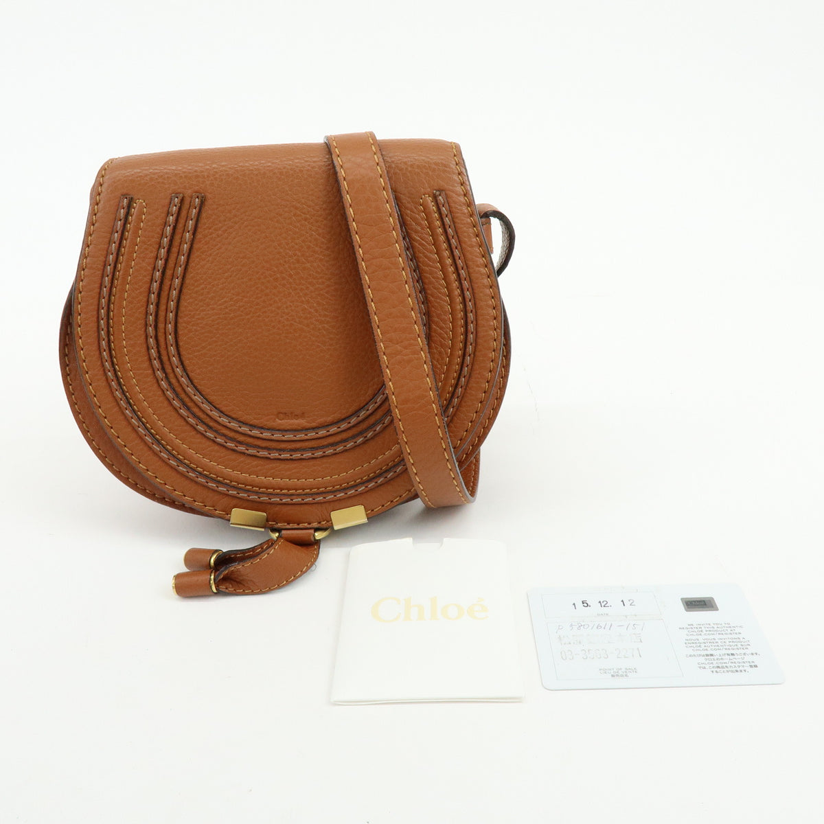 Chloe Mercy Leather Shoulder Bag Crossbody Bag Brown
