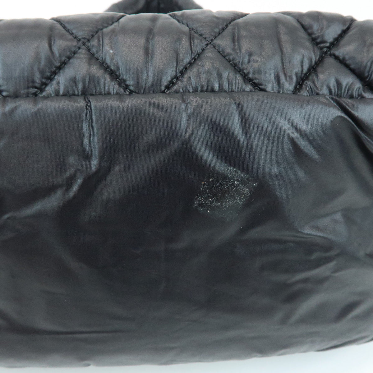 CHANEL COCO Cocoon PM Nylon Leather Small Tote Hand Bag Black A48610