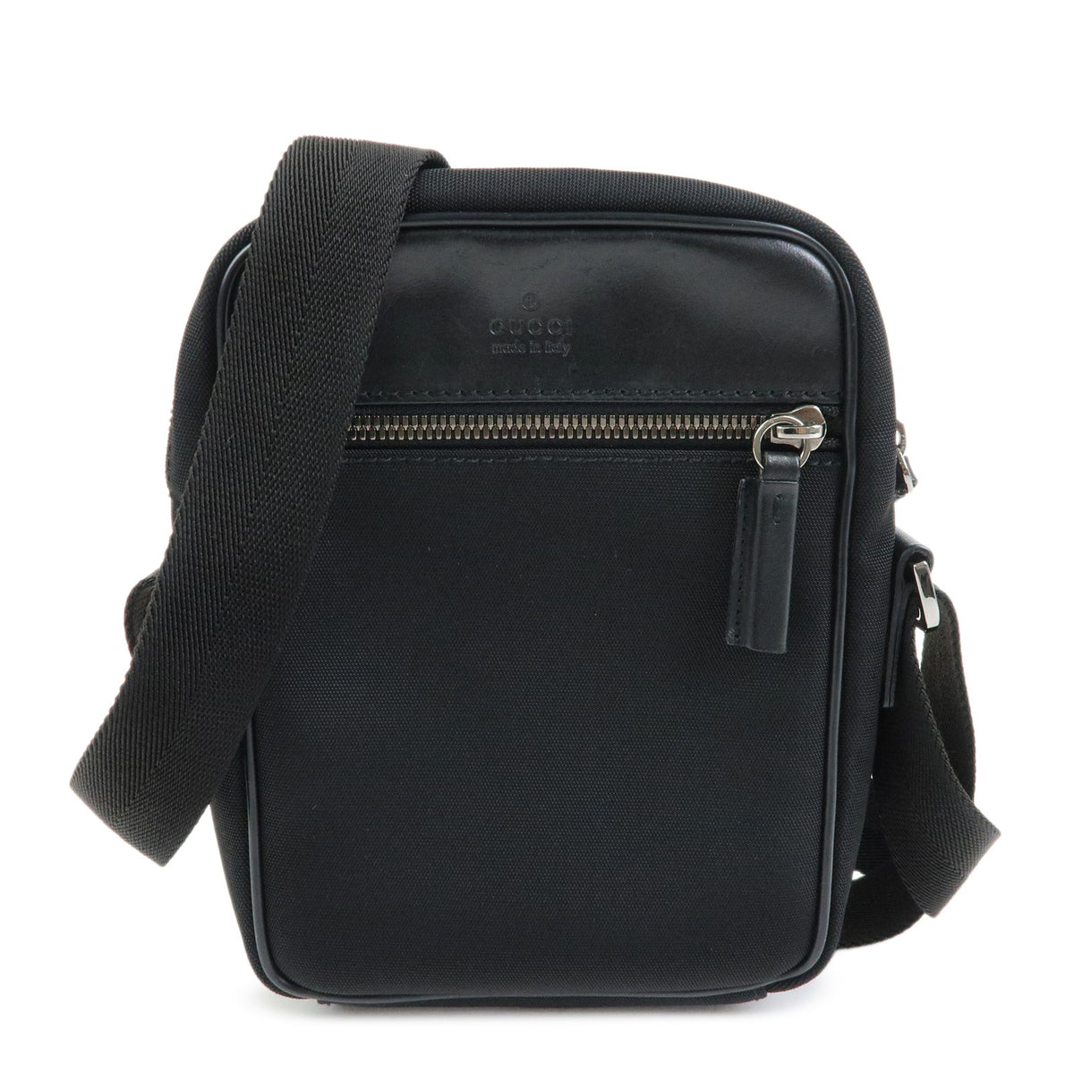 GUCCI Logo Canvas Leather Shoulder Bag Crossbody Bag Black 101680