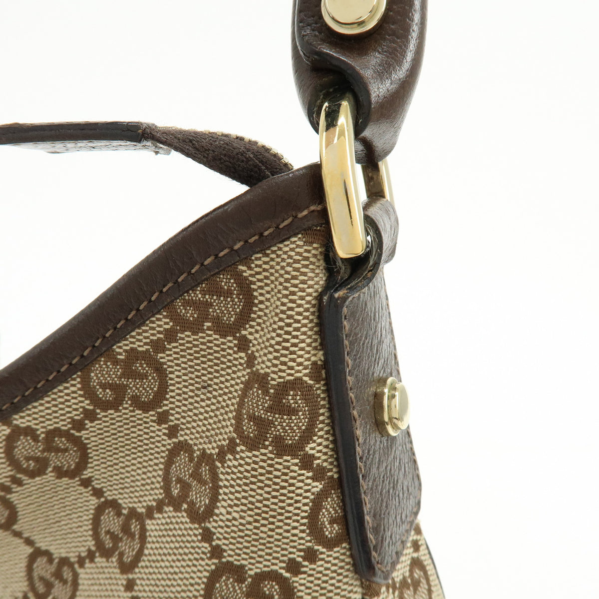 GUCCI Abbey GG Canvas Leather Shoulder Bag Hand Bag Beige Brown 130737