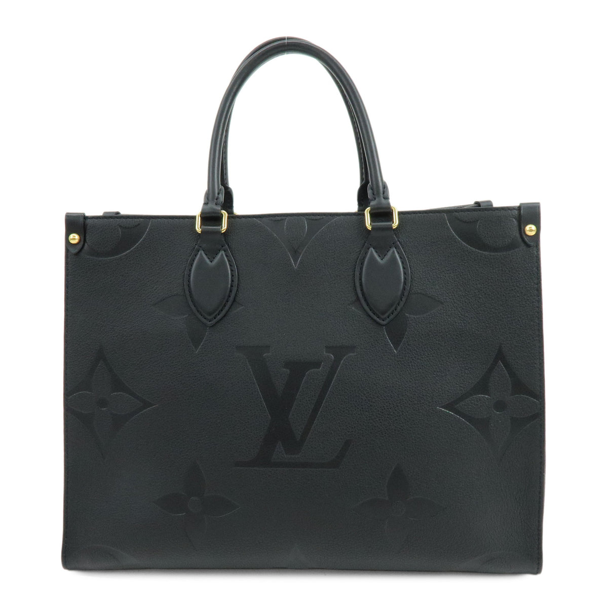 Louis Vuitton Monogram Empreinte On The Go MM Hand Bag Noir M45595