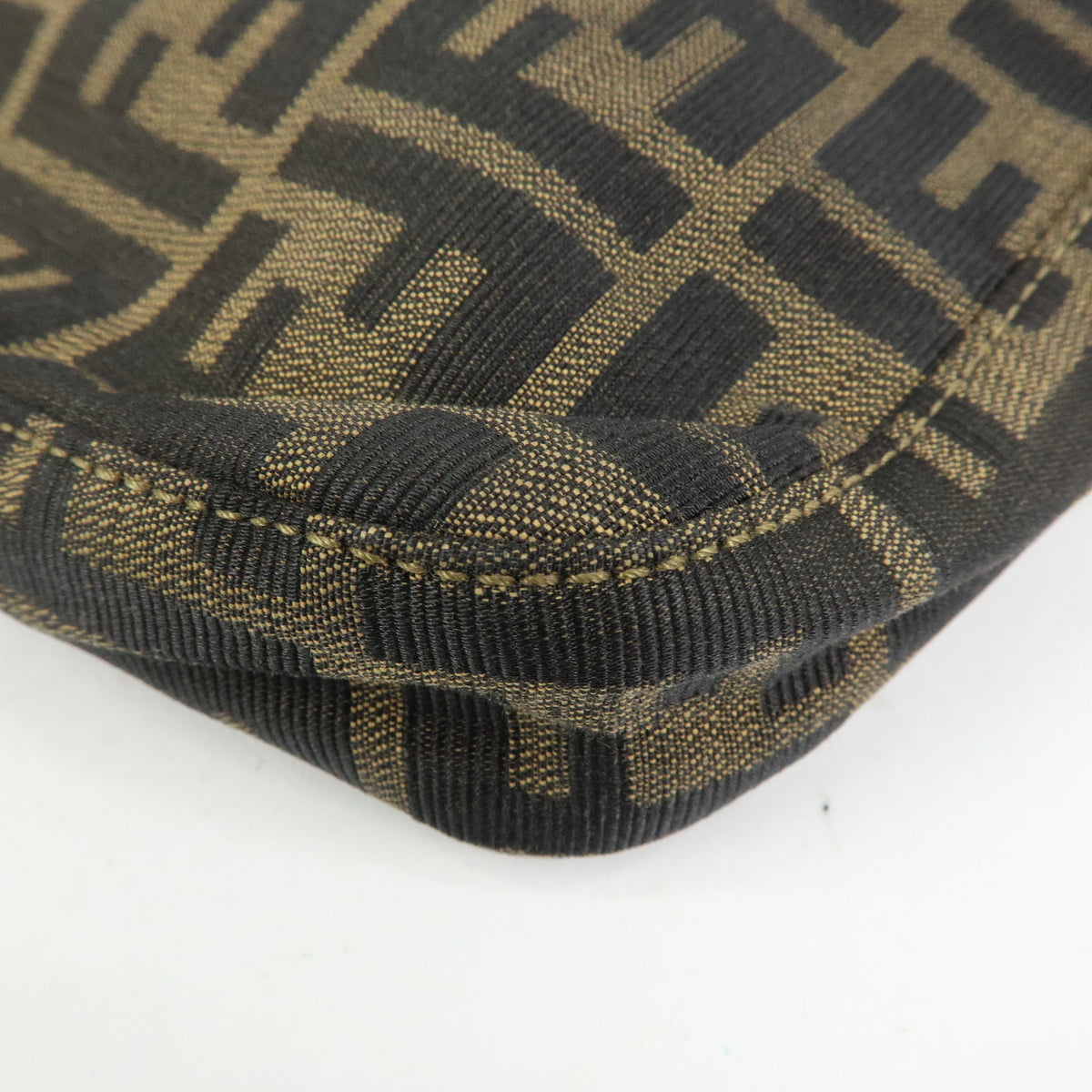 FENDI Zucca Canvas Leather Shoulder Bag Hand Bag Brown 26569