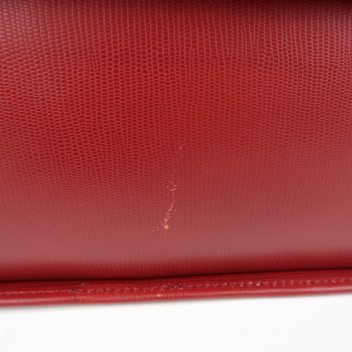 CELINE Circle Logo Leather Dome Hand Bag Red