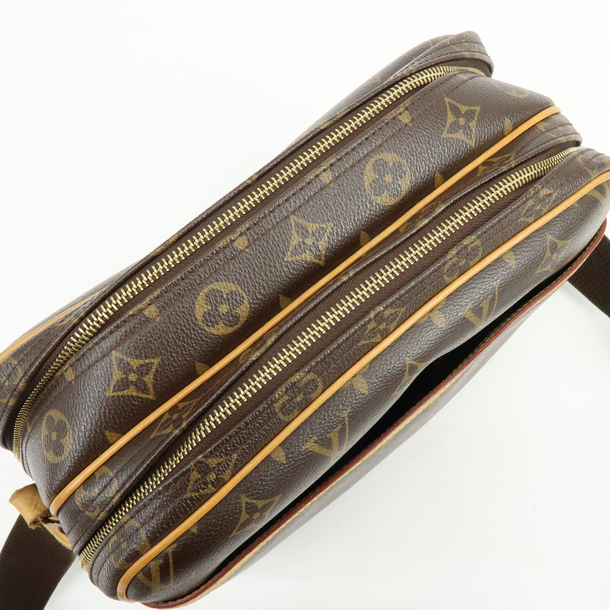 Louis Vuitton Monogram Reporter PM Shoulder Crossbody Bag Brown M45254