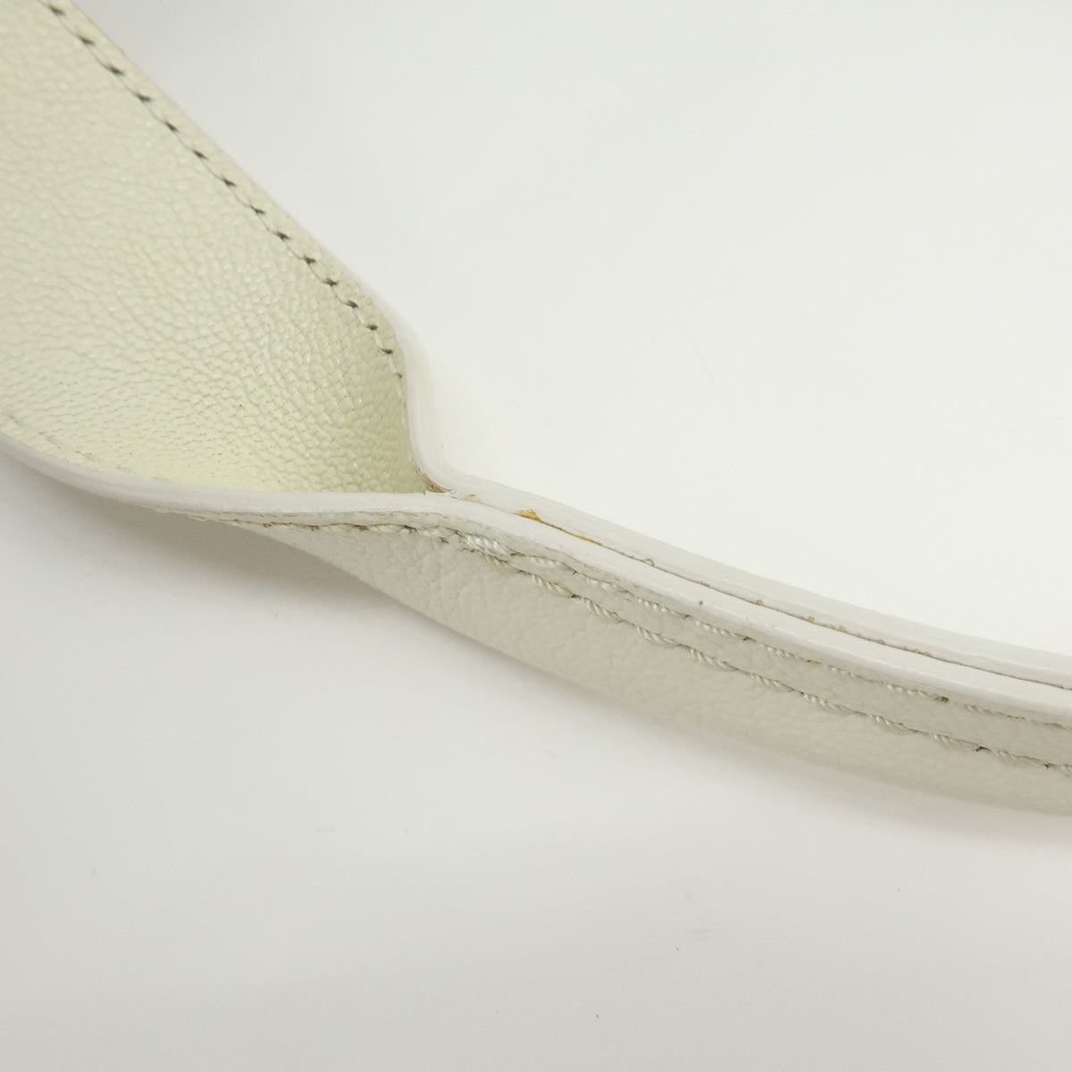 CHANEL COCO Mark Leather Perforated Shoulder Bag Hand Bag White