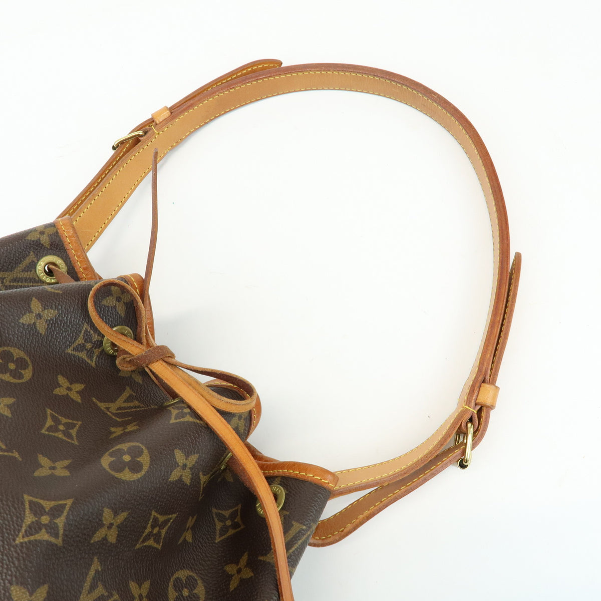 Louis Vuitton Monogram Petit Noe Leather Shoulder Bag Brown M42226