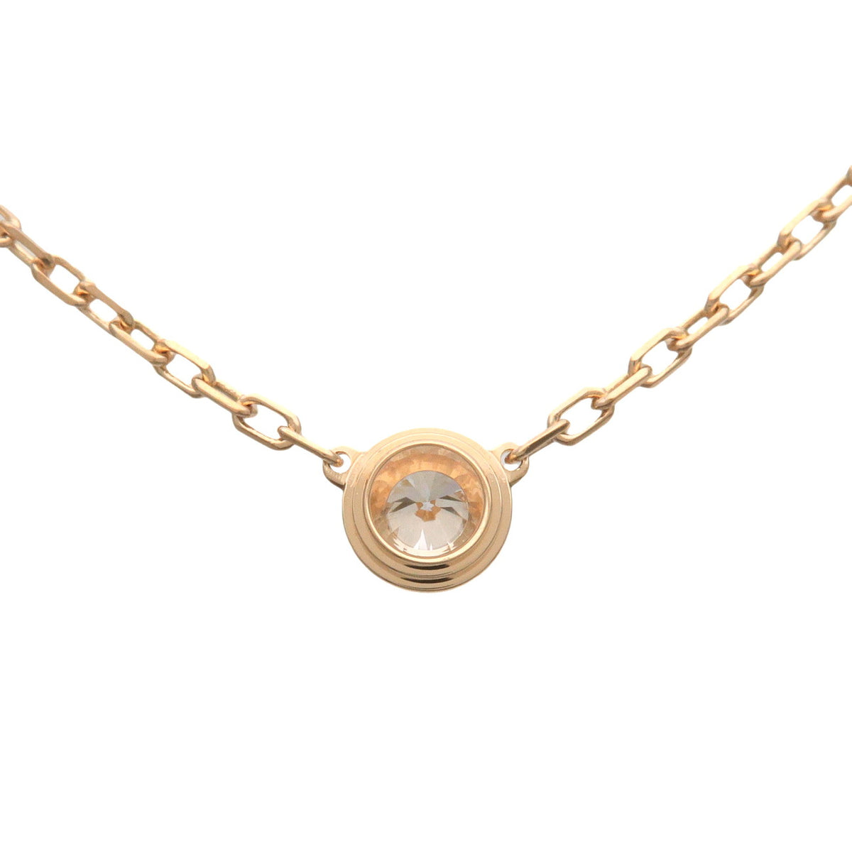 Cartier D'amour 1P Diamond Necklace SM 0.09ct K18 750YG Yellow Gold