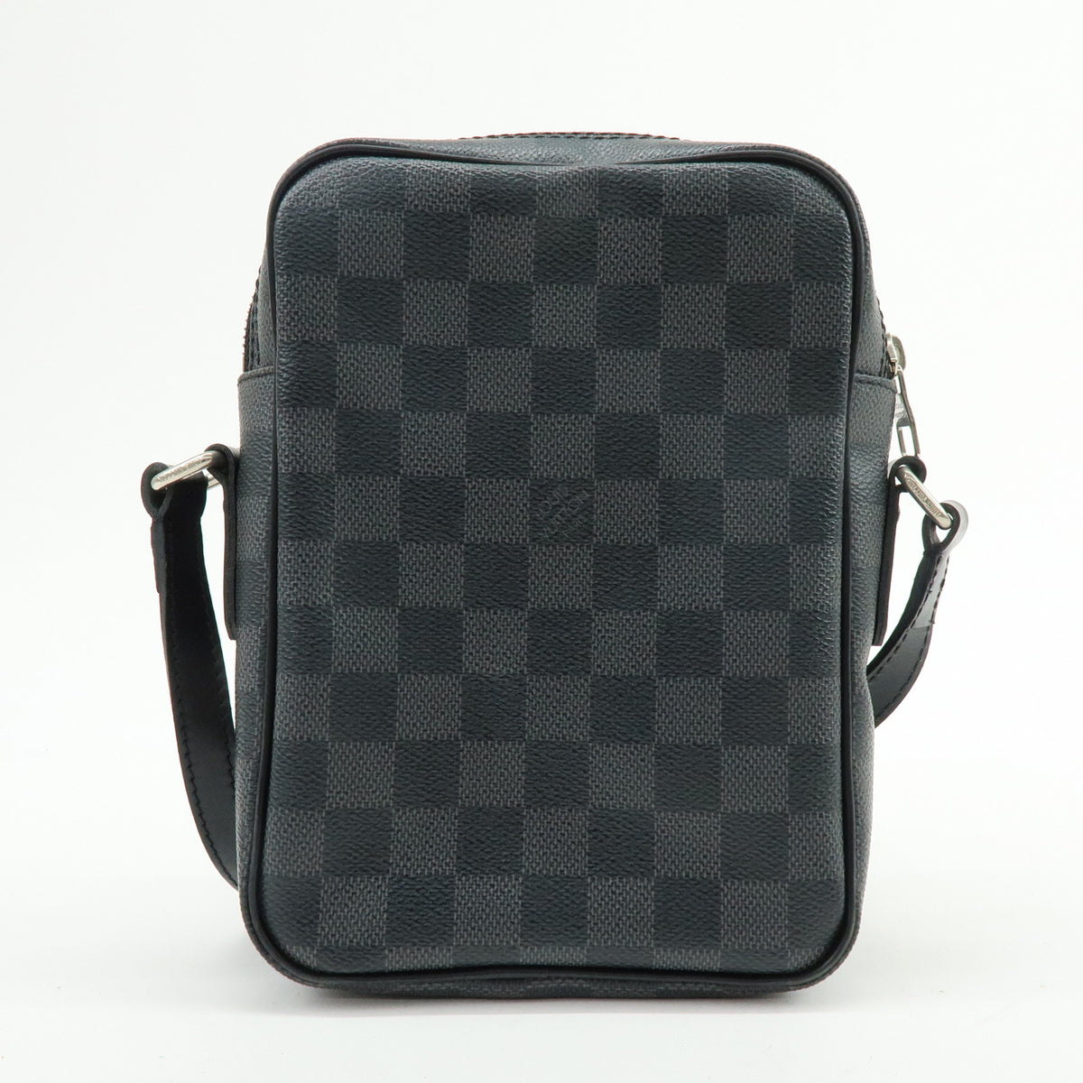 Louis Vuitton Damier Graphite Rem Leather Shoulder Bag Black N41446