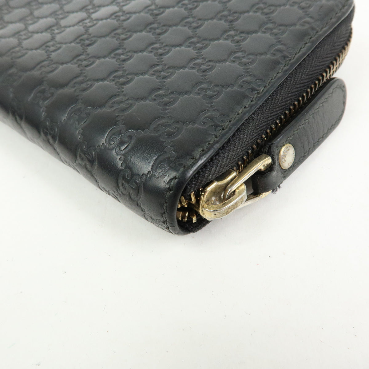 GUCCI Microguccissima Leather Zippy Long Wallet Black 449391