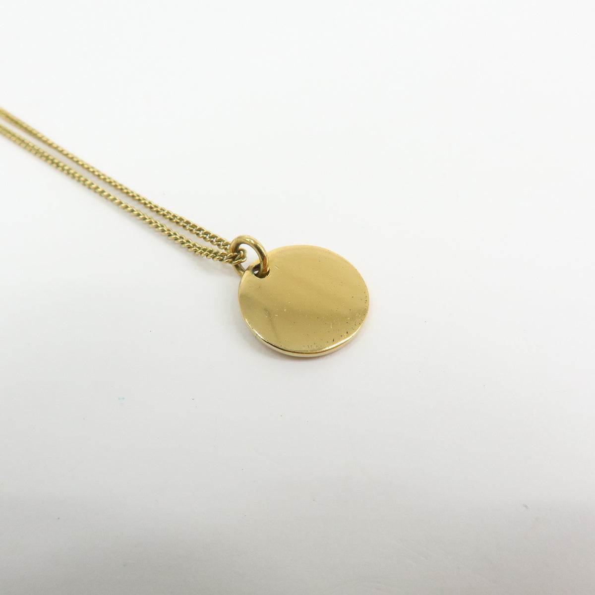 Christian Dior Logo Circle Pendant Metal Necklace Gold