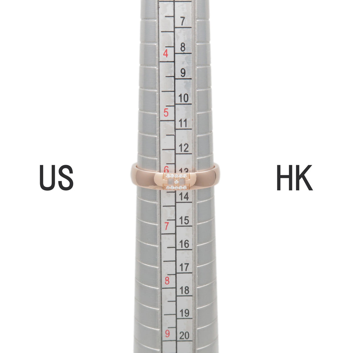 HERMES Ever Hercules 11P Diamond Ring K18 750PG Rose Gold #52 US6.25