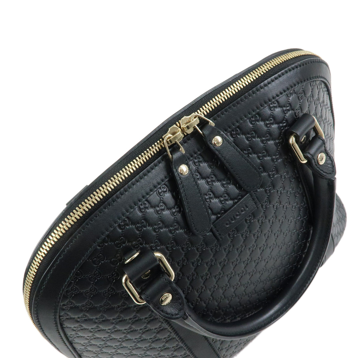GUCCI Micro Guccissima Leather 2Way Bag Hand Shoulder Bag Black 449663