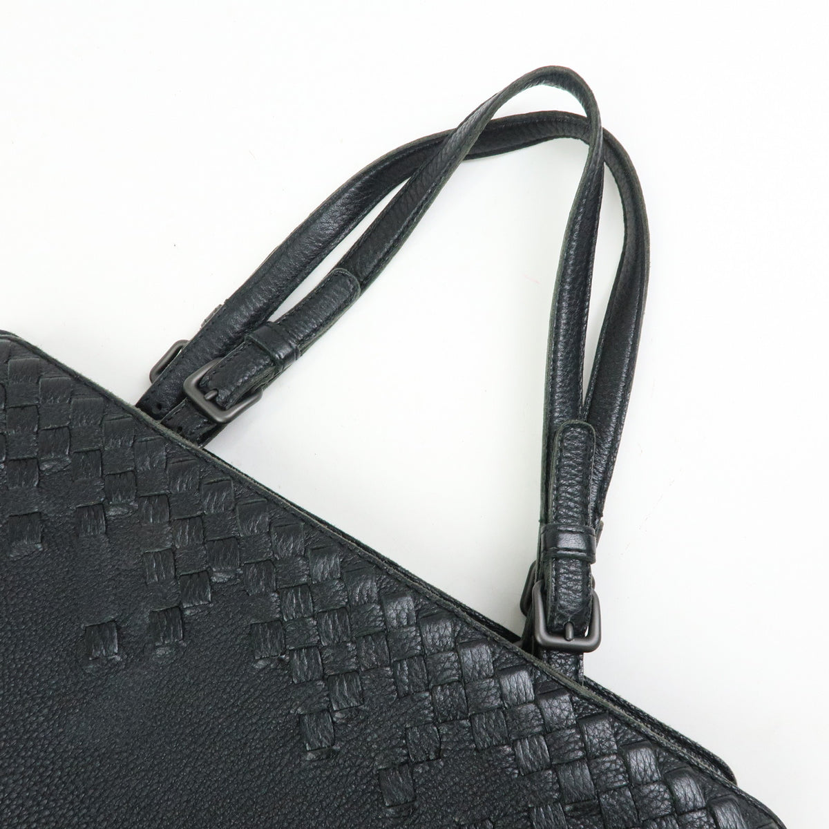 BOTTEGA VENETA Intrecciato Leather Tote Bag Shoulder Bag Black