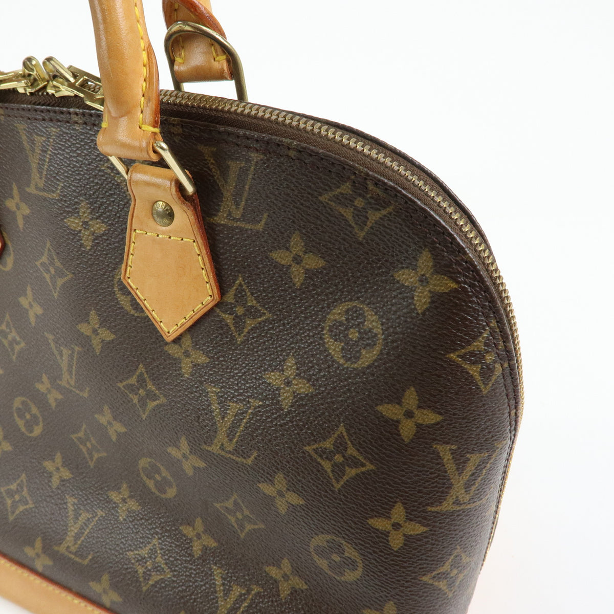 Louis Vuitton Monogram Alma PM Canvas Leather Hand Bag Brown M51130