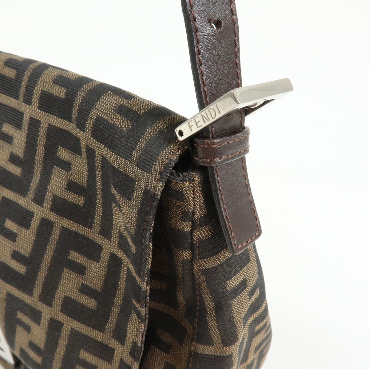 FENDI Zucca Mamma Baguette Canvas Leather Shoulder Bag Hand Bag 26325