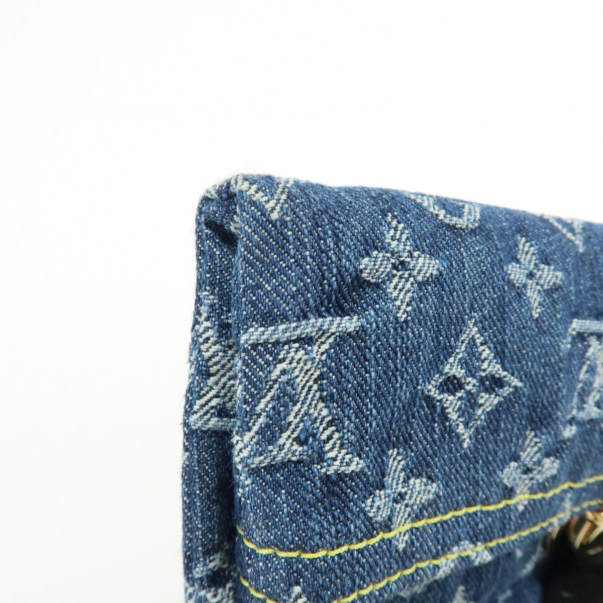 Louis Vuitton Monogram Denim Pochette Plat Pouch Clutch Bag M95007
