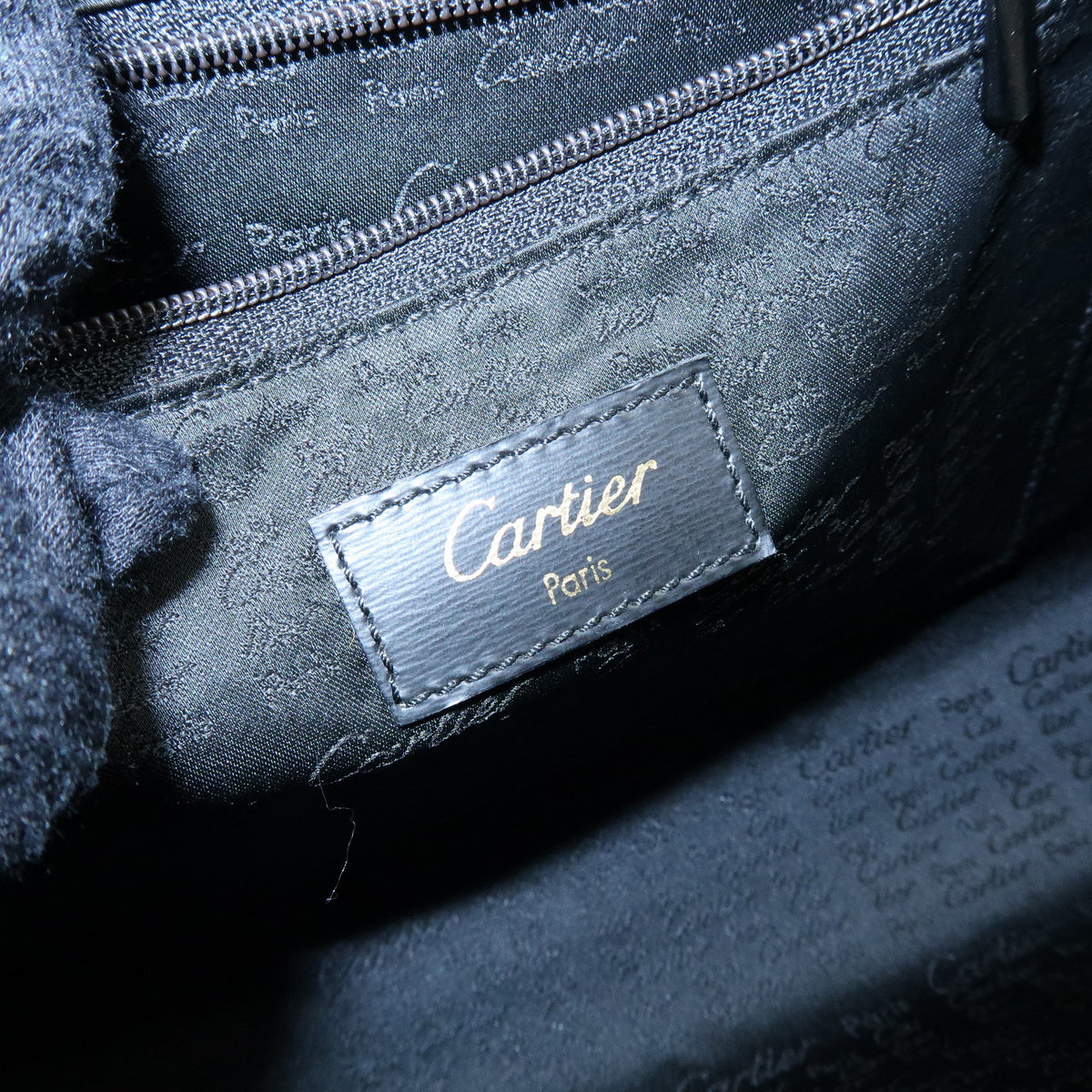 Cartier Pasha Leather Clutch Bag Wristlet Bag Pouch Black