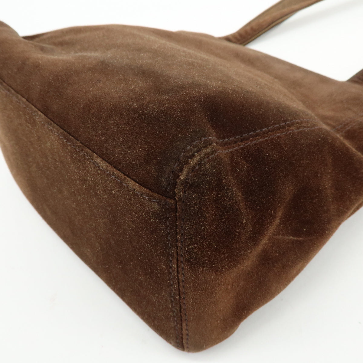 CHANEL COCO Mark Suede Tote Bag Shoulder Bag Brown