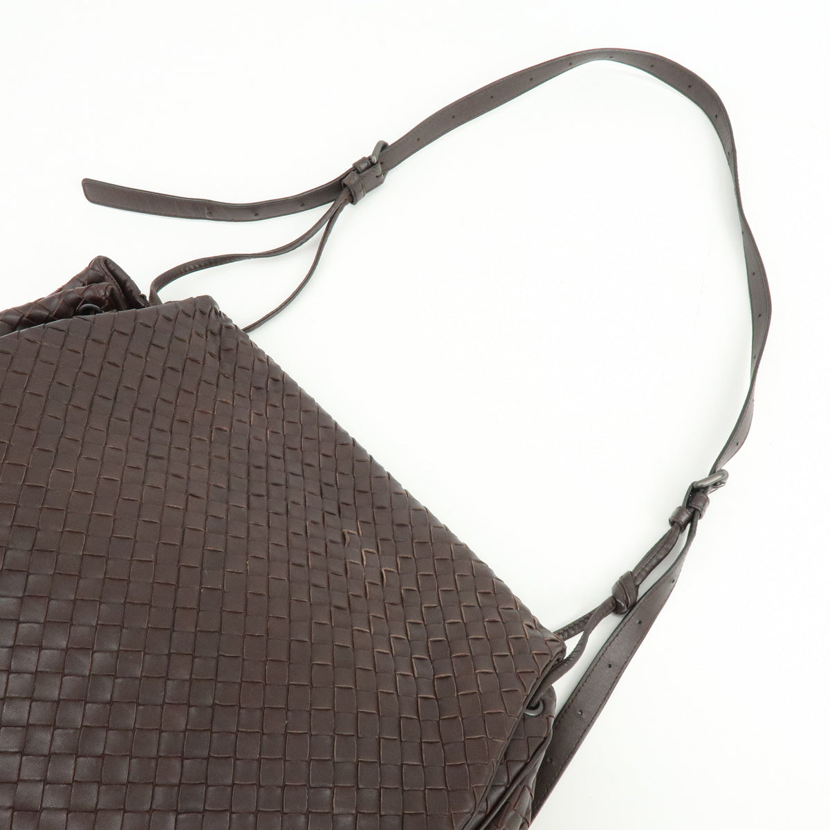 BOTTEGA VENETA Intrecciato Leather Shoulder Crossbody Bag Brown 245343