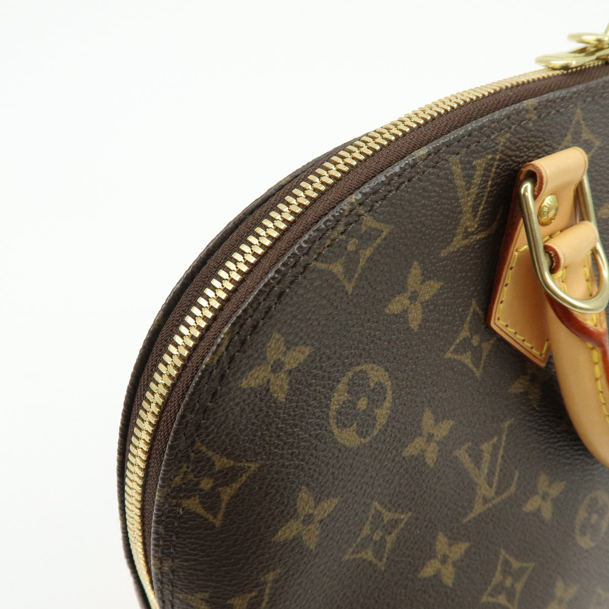 Louis Vuitton Monogram Alma Canvas Leather Hand Bag Brown M51130