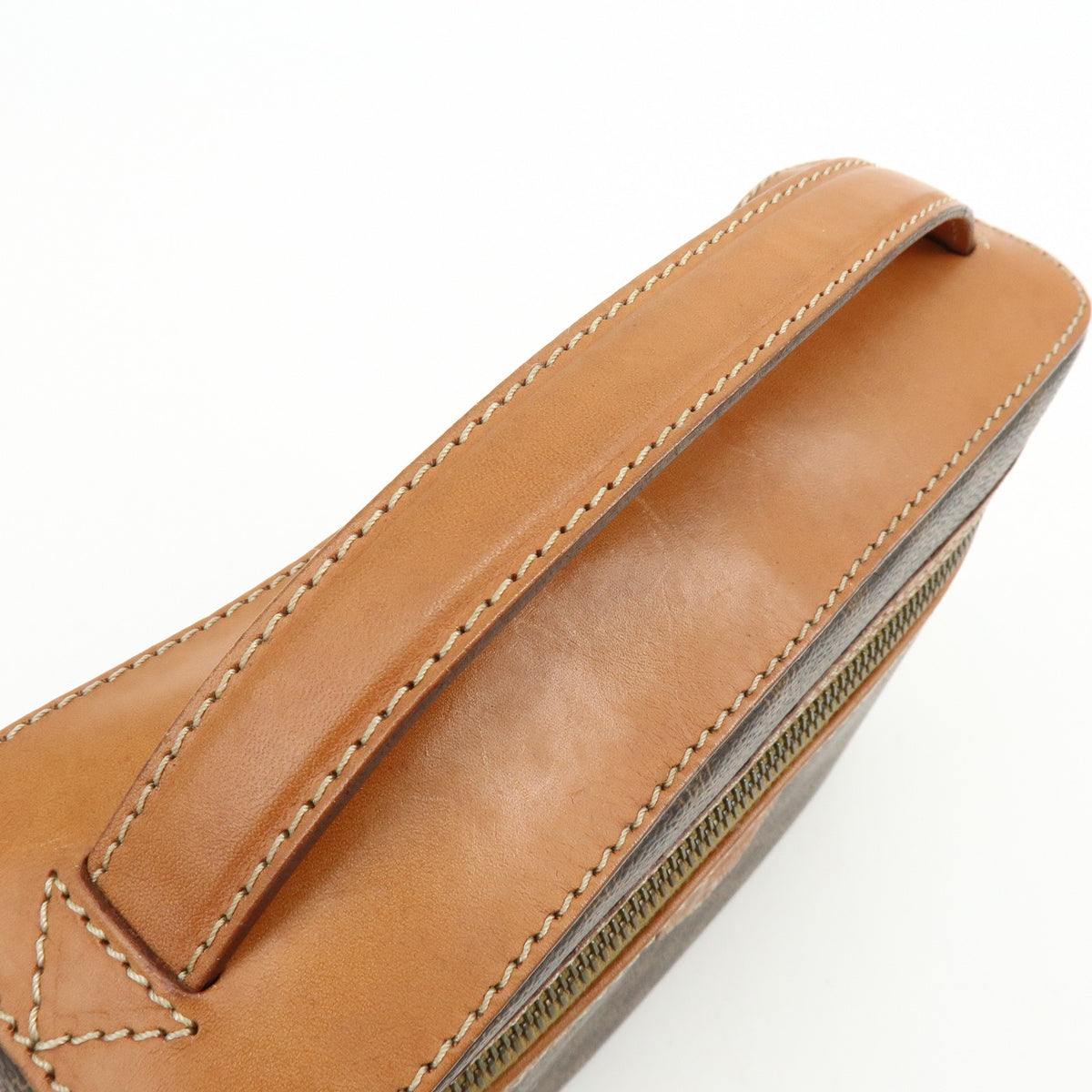 CELINE Macadam PVC Leather Hand Bag Vanity Bag Brown
