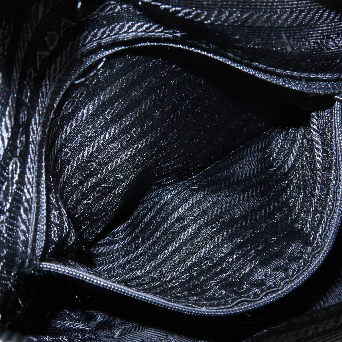 PRADA Triangle Logo Nylon Leather Shoulder Bag Crossbody Bag Black