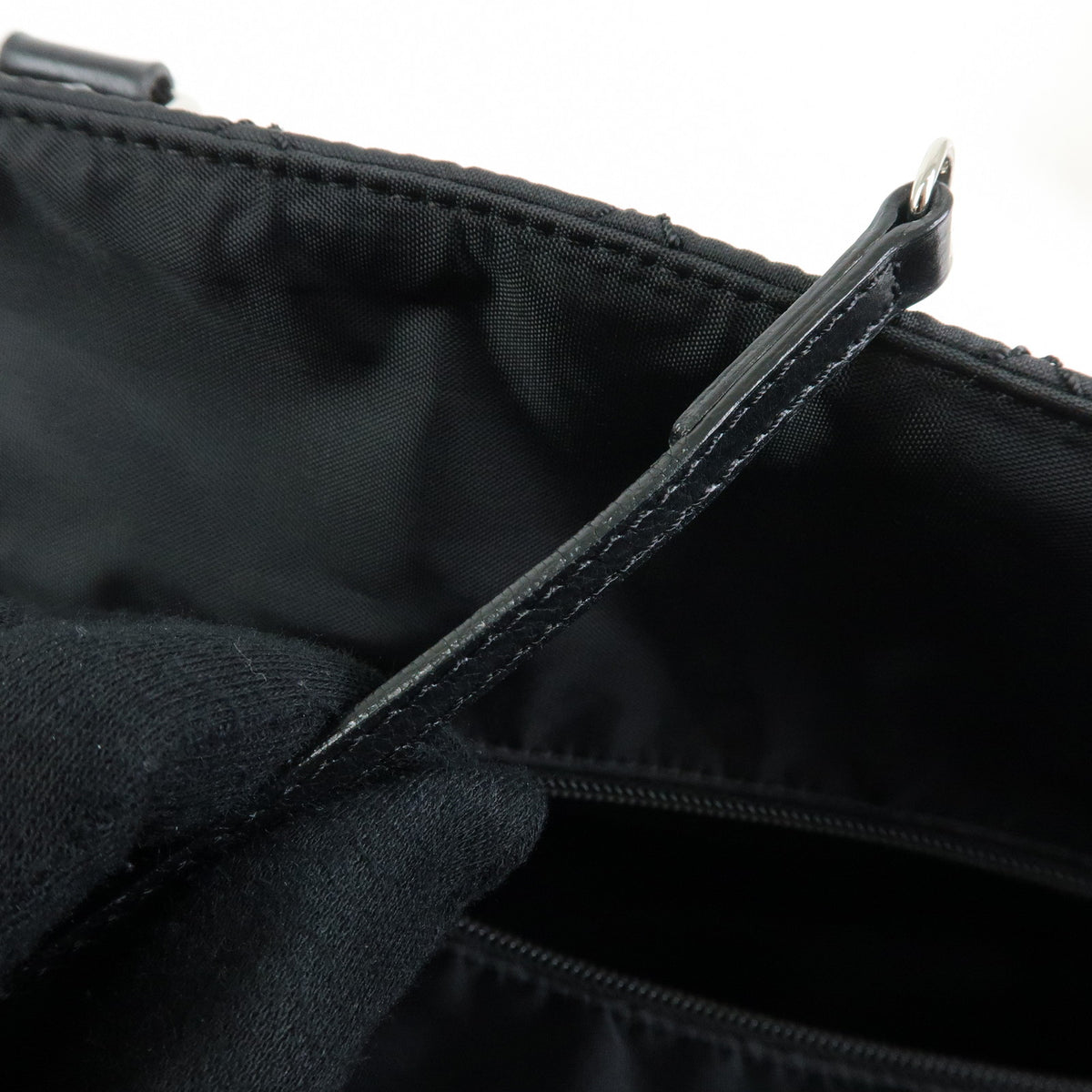 CHANEL Paris New York COCO Mark Nylon Leather Tote Bag Black A33100