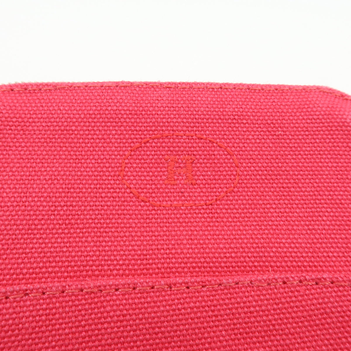 HERMES Cotton Canvas Leather Mini Bolide Pouch Pink Beige