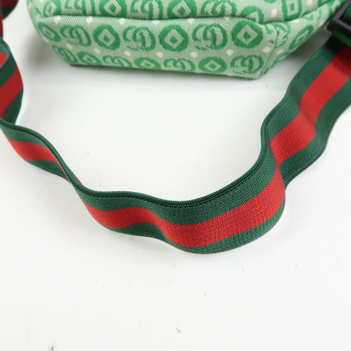 GUCCI Children's Canvas Leather Body Bag Waist Bag Green 502095