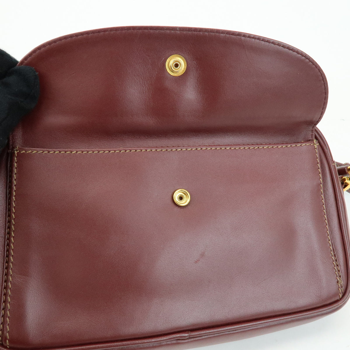 Cartier Must de Cartier Leather Shoulder Bag Bordeaux Wine Red