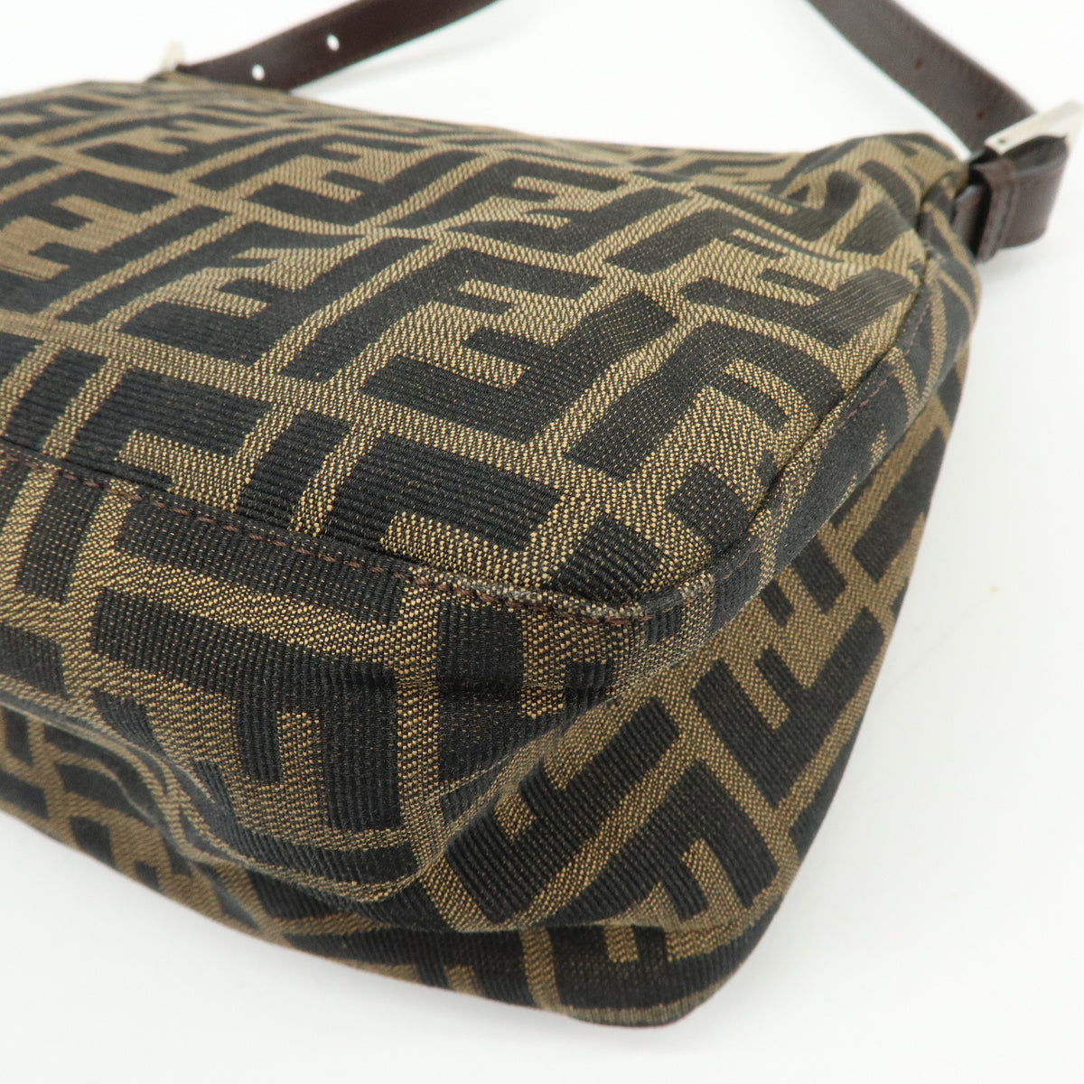 FENDI Zucca Mamma Baguette Canvas Leather Shoulder Bag Hand Bag 26325