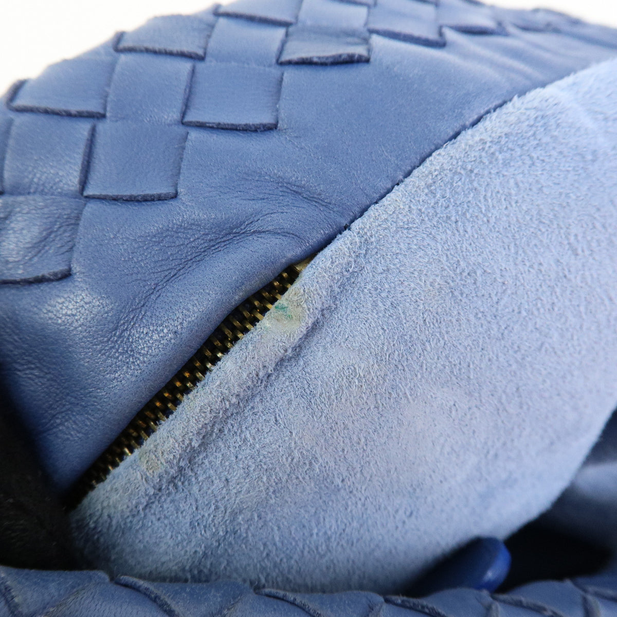 BOTTEGA VENETA Intrecciato Leather Tote Bag Hand Bag Blue V00A2