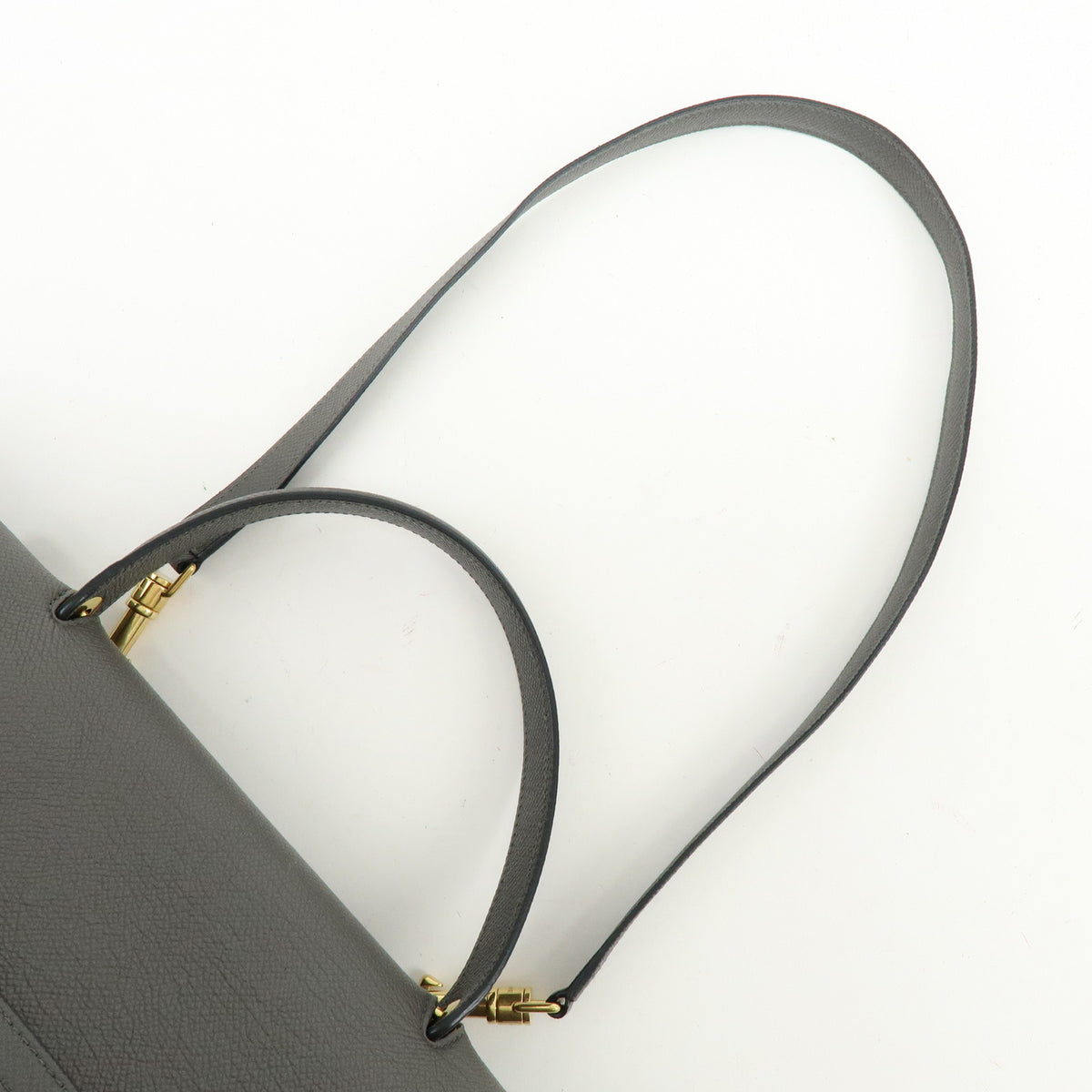 CELINE Belt Bag Small Calf Leather 2WAY Bag Hand Bag Shoulder Bag Gray