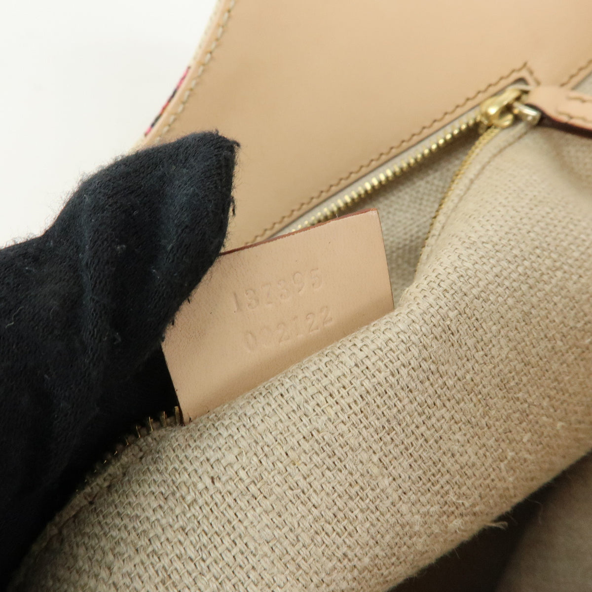 GUCCI Flora Bamboo Canvas Leather Shoulder Bag Hand Bag 137395