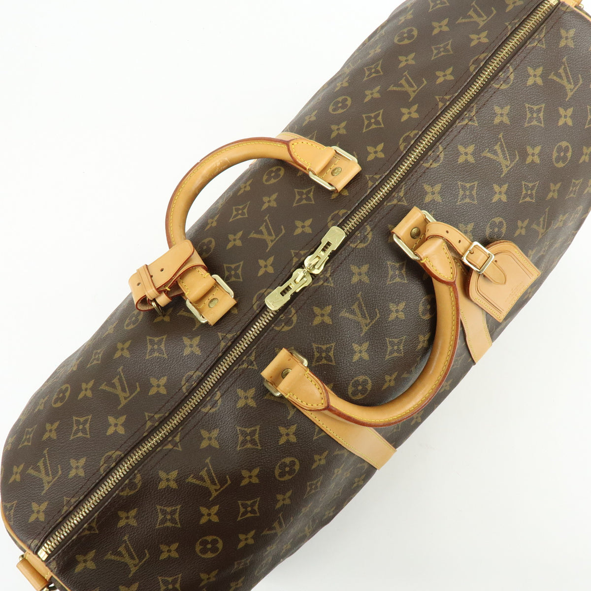 Louis Vuitton Monogram Keep All Bandouliere 55 Boston Bag Brown M41414