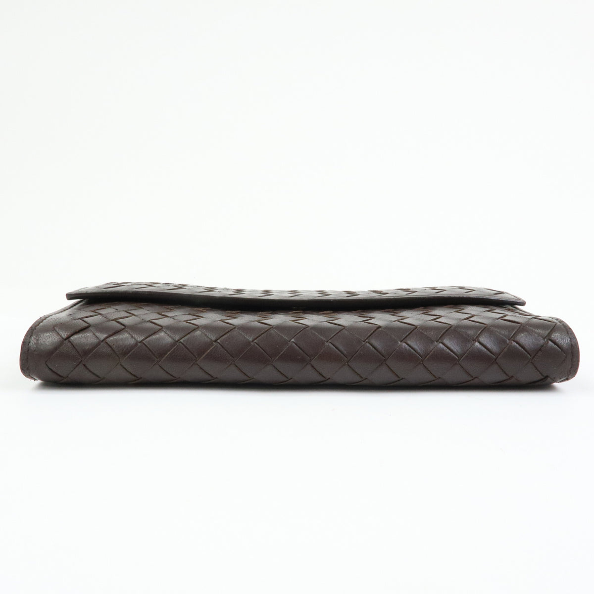 BOTTEGA VENETA Intrecciato Leather Bi-fold Long Wallet Brown 150509