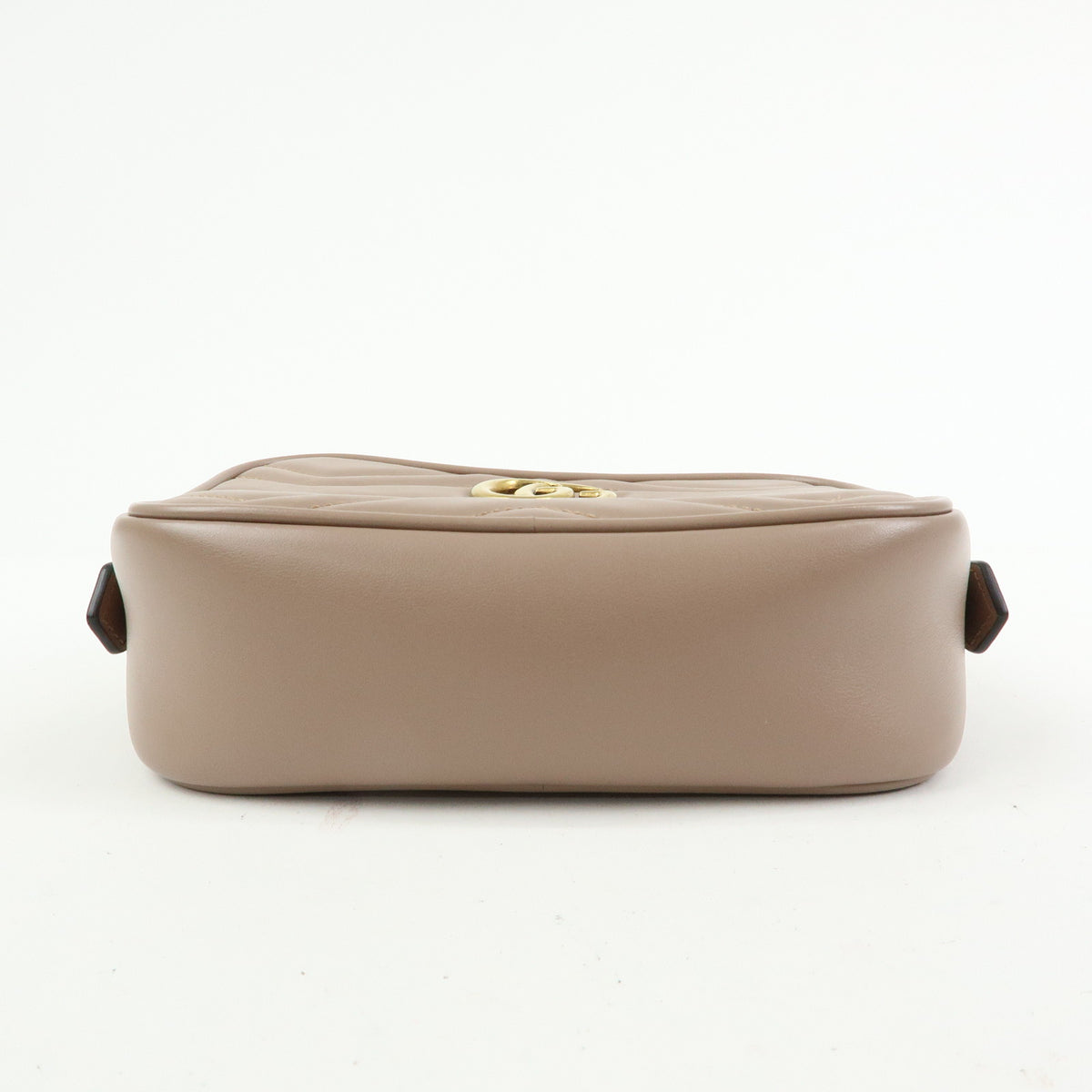 GUCCI GG Marmont Double G Leather Chain Shoulder Bag Pink Beige 448065
