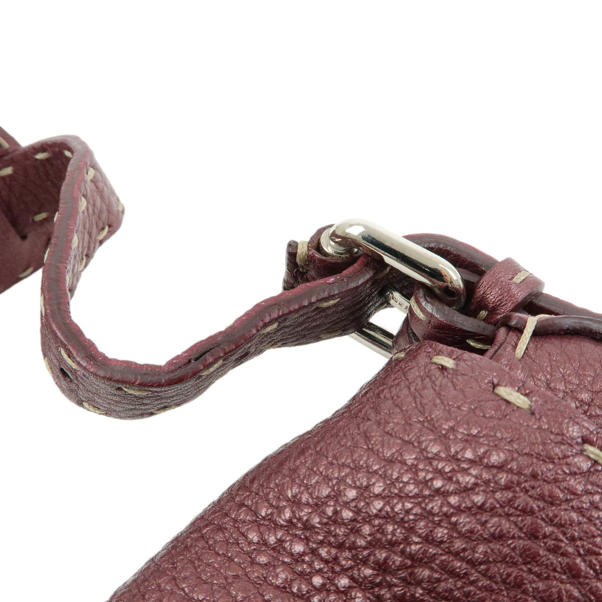 FENDI Selleria Leather Shoulder Bag Hand Bag Purple 8BR407