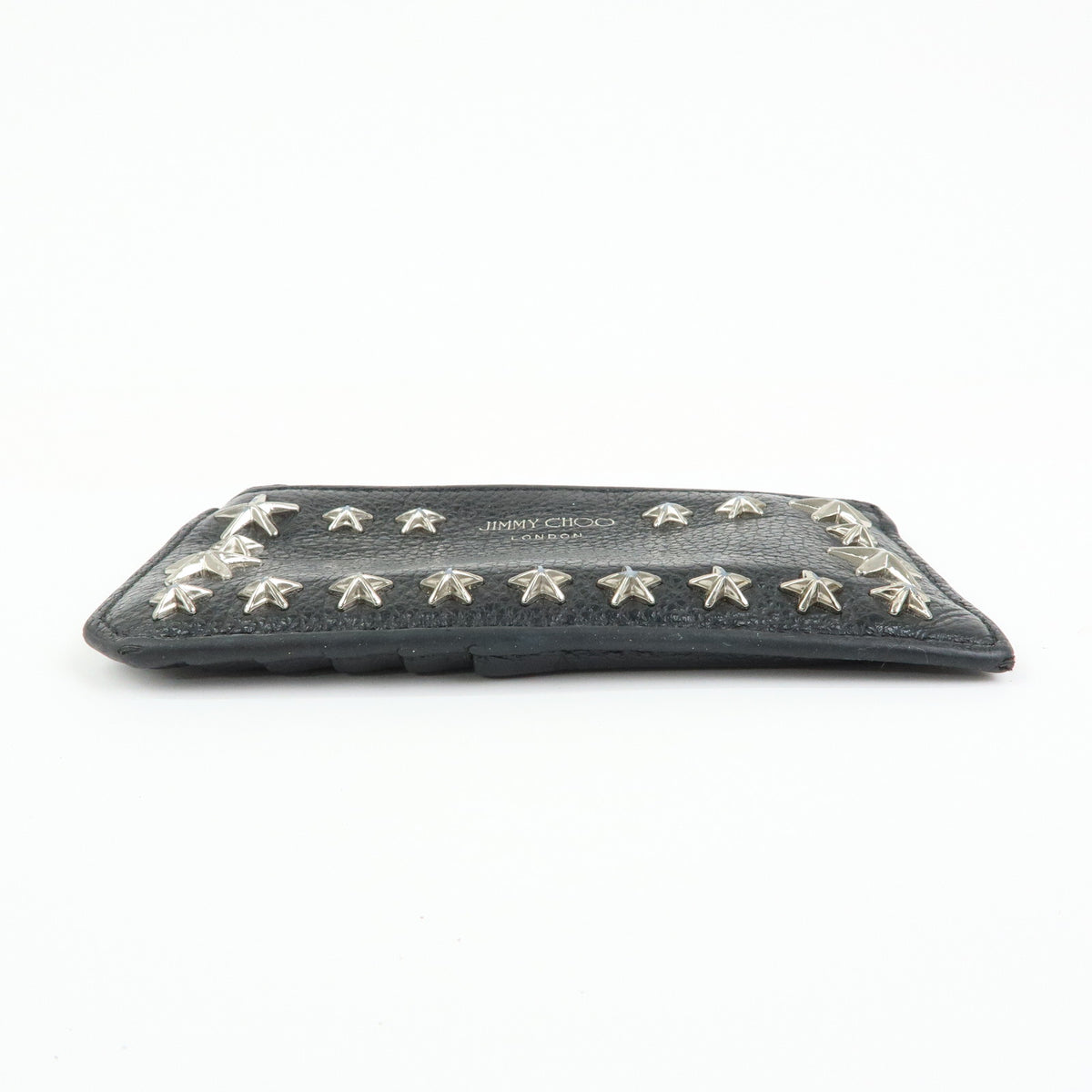 JIMMY CHOO Star Studs Leather Coin Case Card Case Black