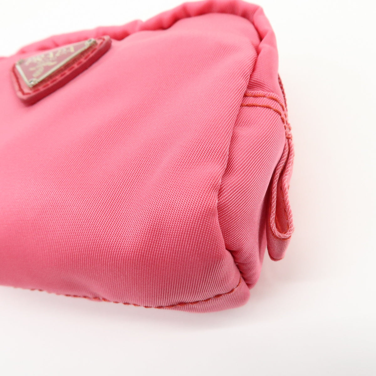 PRADA Triangle Logo Lot of 2 Nylon Pouch Cosmetic Case Purple Pink