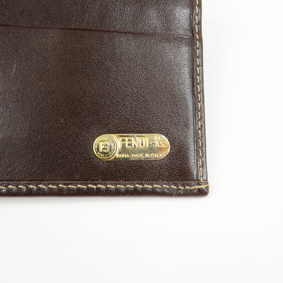 FENDI Zucca Canvas Leather Long Wallet Brown 2804 30806