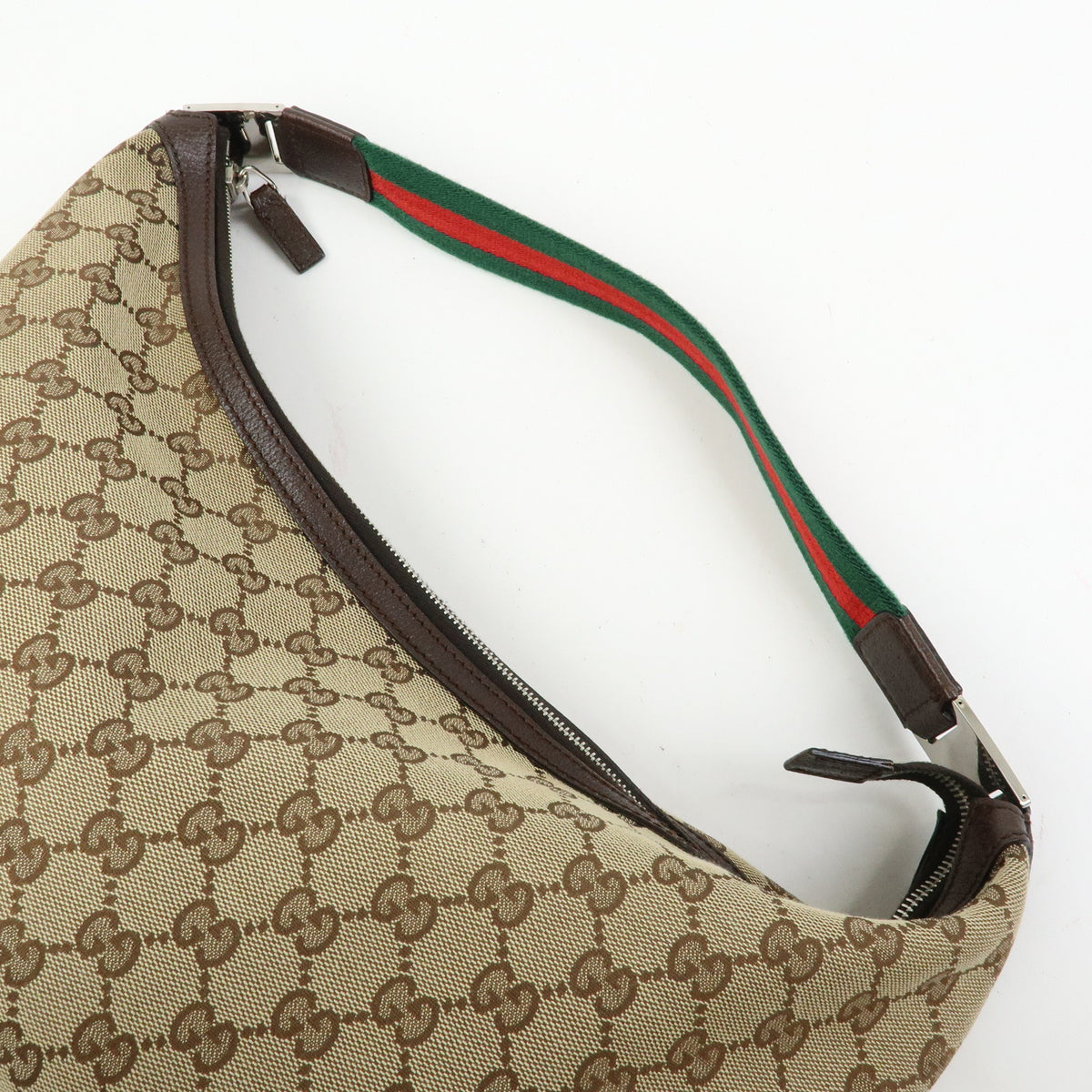 GUCCI Sherry GG Canvas Leather Shoulder Bag Hand Bag Beige Brown 146243
