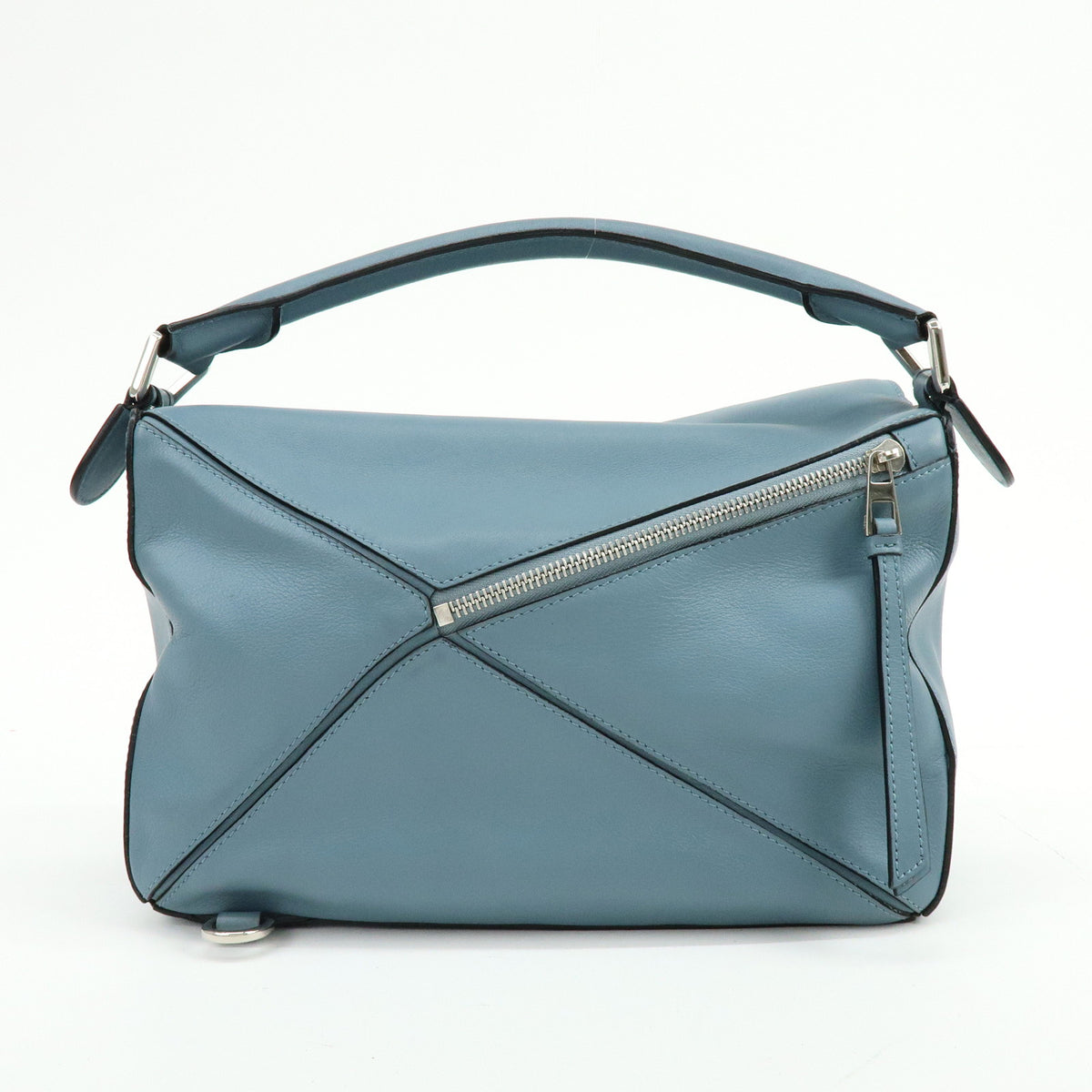 LOEWE Anagram Puzzle Leather 2Way Bag Hand Bag Shoulder Bag Light Blue